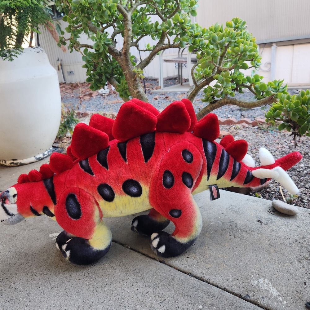 Melissa & Doug  Dinosaur  JUMBO 35" STEGOSAURUS Red Plush Detailed Design